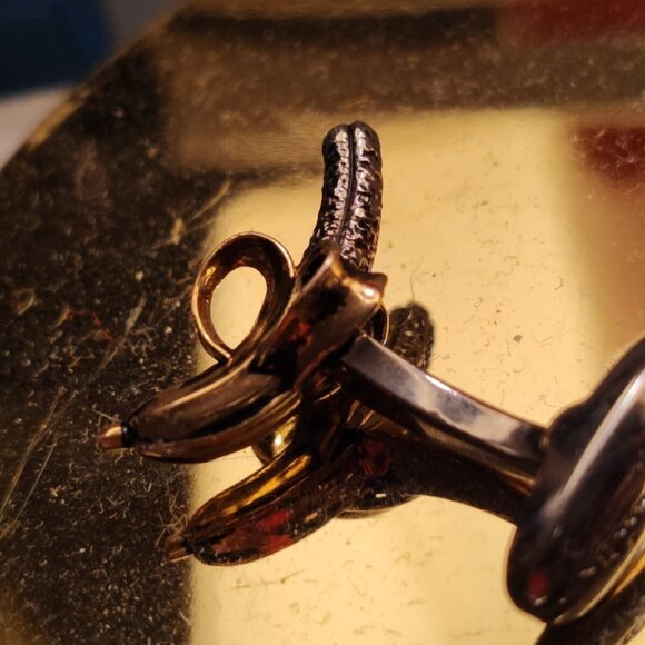 New Paul Smith Cufflinks Banana Authentic Gold Silver Tone No Box - Picture 9 of 11